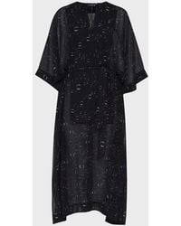 Vilebrequin - Long Crêpe Georgette Kaftan Bubble 3d - Kaftan - Louane - Black - Size Osfa - Lyst