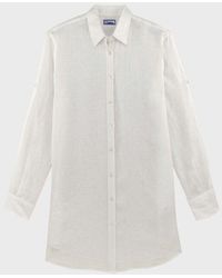 Vilebrequin - Linen Shirt Dress Solid - Shirt Dress - Fragance - White - Size Xs - Lyst