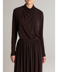 Vince - Draped-Neck Long-Sleeve Top - Lyst
