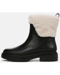 Vince - Percie Leather & Shearling Lug-Sole Boot - Lyst