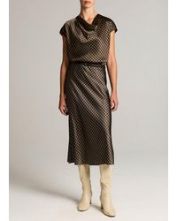 Vince - Ombré Plaid Lingerie-Trim Satin Slip Skirt - Lyst
