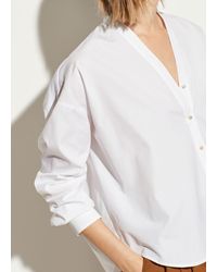 Vince V-neck Button Down - White