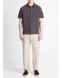 Vince - Sueded Cotton Jersey Button-Front Shirt - Lyst