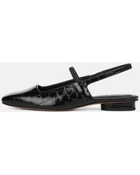 Vince - Venice Croc-Embossed Leather Slingback Flat - Lyst