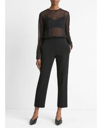 Vince - Velvet-Trim Pull-On Pant - Lyst