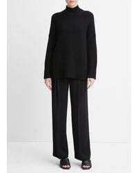 Vince - Wool And Cashmere Trapeze Turtleneck Sweater, Black, Size M/l - Lyst