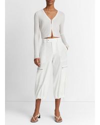 Vince - Low-rise Cropped Parachute Pant, Off White, Size 4 - Lyst