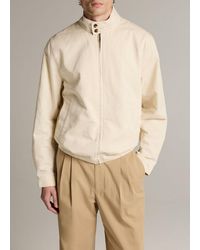 Vince - Italian Cotton-Linen Band-Collar Bomber Jacket - Lyst