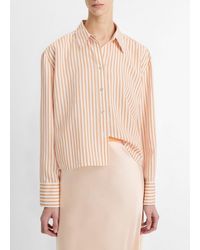Vince - Till Stripe Cropped Button-Front Shirt - Lyst