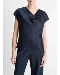 Vince - Silk Cowl-Neck Blouse - Lyst