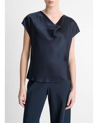 Vince - Silk Cowl-Neck Blouse - Lyst