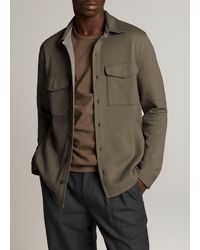 Vince - Double-knit Piqué Shirt Jacket, Green, Size Xxl - Lyst