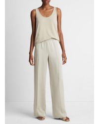 Vince - Shiny Wide-leg Pull-on Pant, Light Sepia, Size Xs - Lyst