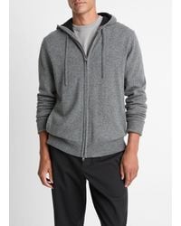 Vince - Cashmere Zip-Front Hoodie - Lyst