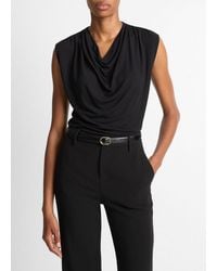 Vince - Jersey Draped Cowl-Neck Top - Lyst