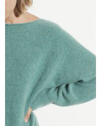 Vince Boiled Cashmere Dolman Boatneck Pullover - Green
