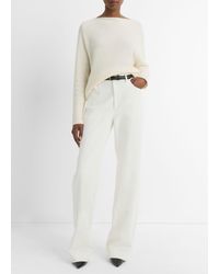 Vince - Bouclé Wool-Blend Raglan Boat-Neck Sweater - Lyst