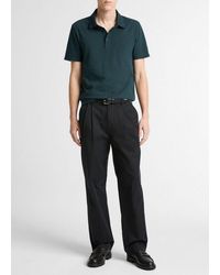 Vince - Louie Relaxed Stretch-Cotton Double-Pleated Trouser - Lyst