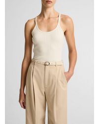Vince - Variegated-Rib Cotton-Blend Tank - Lyst