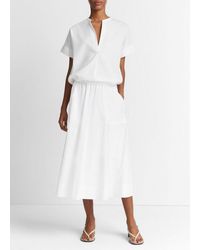 Vince - Cotton Zip-pocket Utility Skirt, Optic White, Size Xs - Lyst