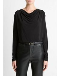 Vince - Matte Jersey Cowl-Neck Top - Lyst
