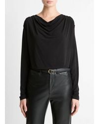 Vince - Matte Jersey Cowl-Neck Top - Lyst