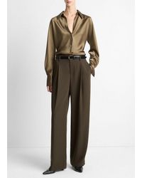 Vince - High Waist Pleated Trouser - Lyst