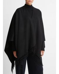 Vince - Wool And Cashmere Double-face Cape, Black - Lyst