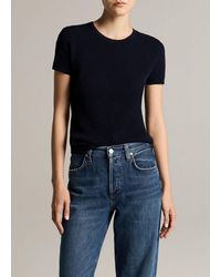 Vince - Textured Italian Wool & Cotton-Blend Short-Sleeve Sweater - Lyst