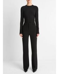 Vince - Draped Long-Sleeve Crew Neck Top - Lyst