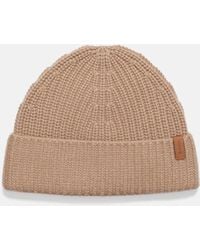 Vince - Wool-cashmere Shaker-stitch Hat, Beige - Lyst