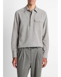 Vince - Herringbone Cotton Popover Shirt - Lyst