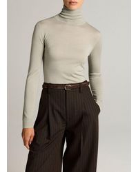 Vince - Cashmere-Silk Slim Turtleneck Sweater - Lyst
