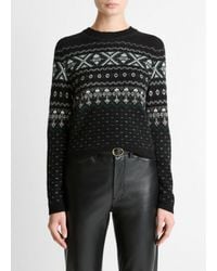 Vince - Fair Isle Plush Cashmere Sweater - Lyst