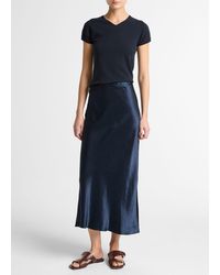 Vince - Satin Side-Slit Slip Skirt - Lyst