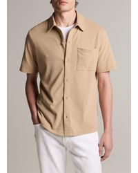 Vince - Sueded Cotton Jersey Button-Front Shirt - Lyst
