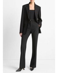 Vince - Belted High-Waist Slim Flare Trouser - Lyst