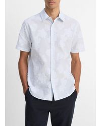Vince - Fil Coupé Cotton Short-Sleeve Button-Front Shirt - Lyst