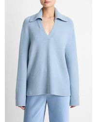 Vince - Wool & Cashmere-Blend Oversized Polo Sweater - Lyst