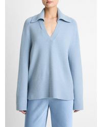 Vince - Wool & Cashmere-Blend Oversized Polo Sweater - Lyst