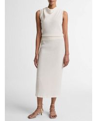 Vince - Shadow Grid Midi Skirt - Lyst