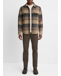 Vince - Plaid Splittable Wool-blend Shirt Jacket, Brown, Size S - Lyst