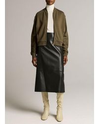 Vince - Leather Midi Skirt - Lyst