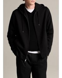 Vince - Cotton-Blend Scuba Zip-Front Hoodie - Lyst