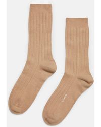 Vince - Cashmere Rib Sock, Brown, Size S/m - Lyst