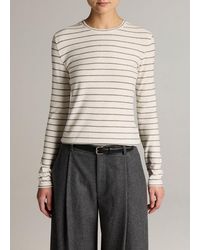 Vince - Striped Cotton Long-Sleeve T-Shirt - Lyst