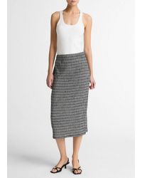 Vince - Plaid Grid-Knit Midi Skirt - Lyst
