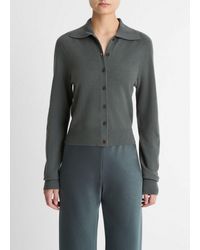 Vince - Wool & Cashmere-Blend Polo Cardigan - Lyst