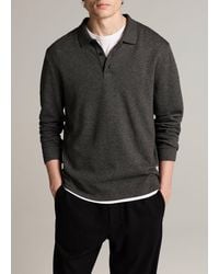 Vince - Heathered Double-Face Cotton-Blend Polo Shirt - Lyst