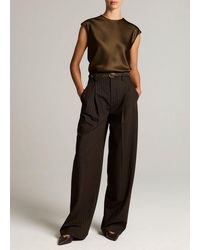 Vince - Striped High-Waist Wide-Leg Trouser - Lyst